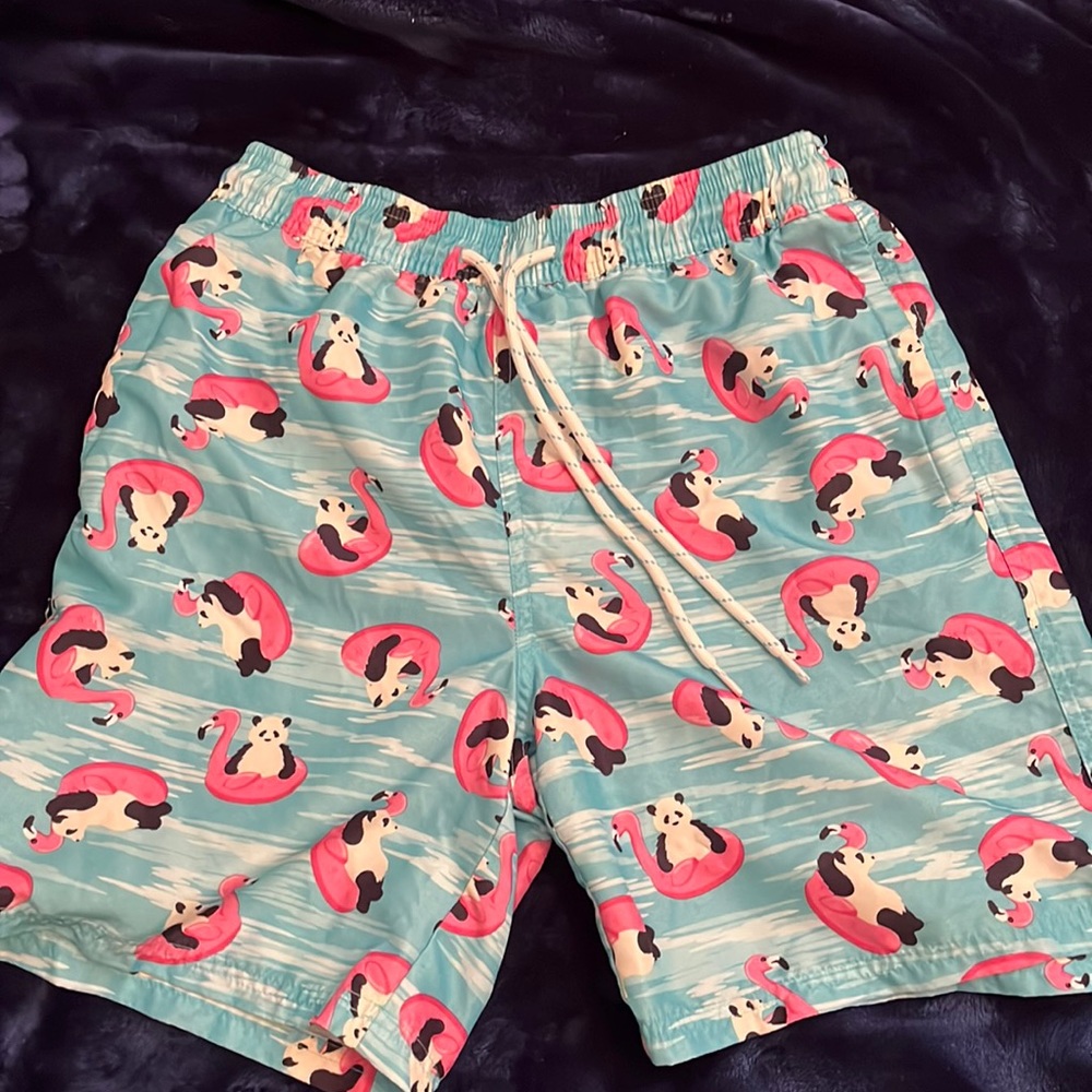 Panda Flamingo Floaty Men’s Swim Shorts